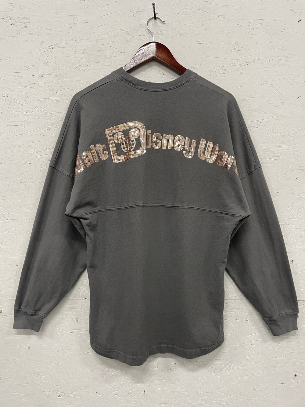 Disney Parks "Briar Rose Gold" Sequin Spirit Jersey, Size S, Gray